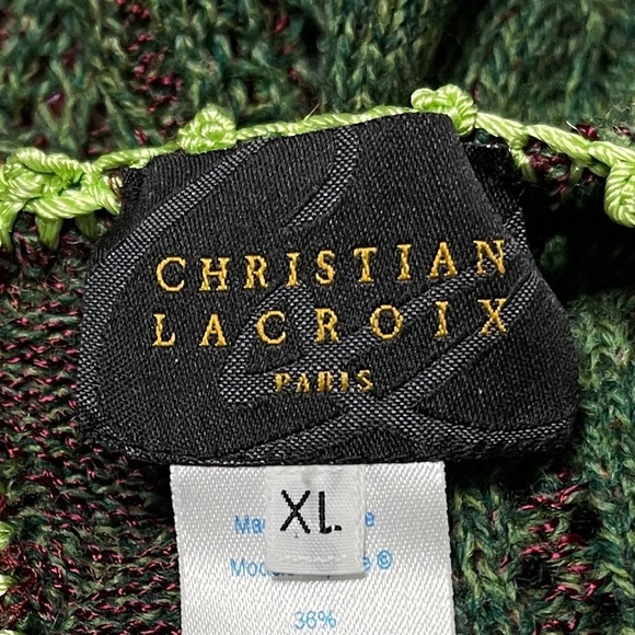 Christian Lacroix Vintage XL Wool Blend Funky Weave Sweater - Picture 4 of 9